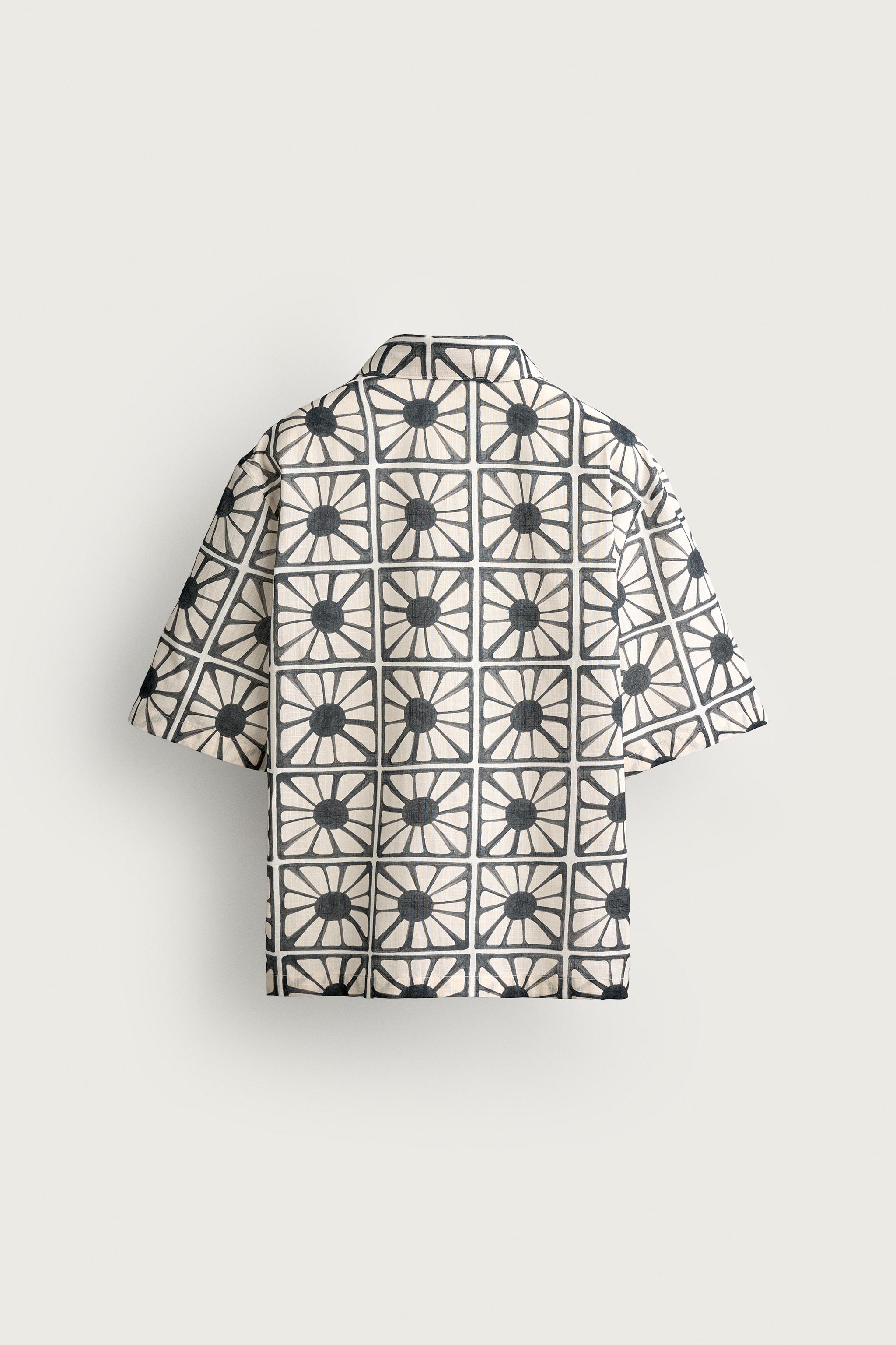 MOSAIC PRINT RELAXED FIT SHIRT